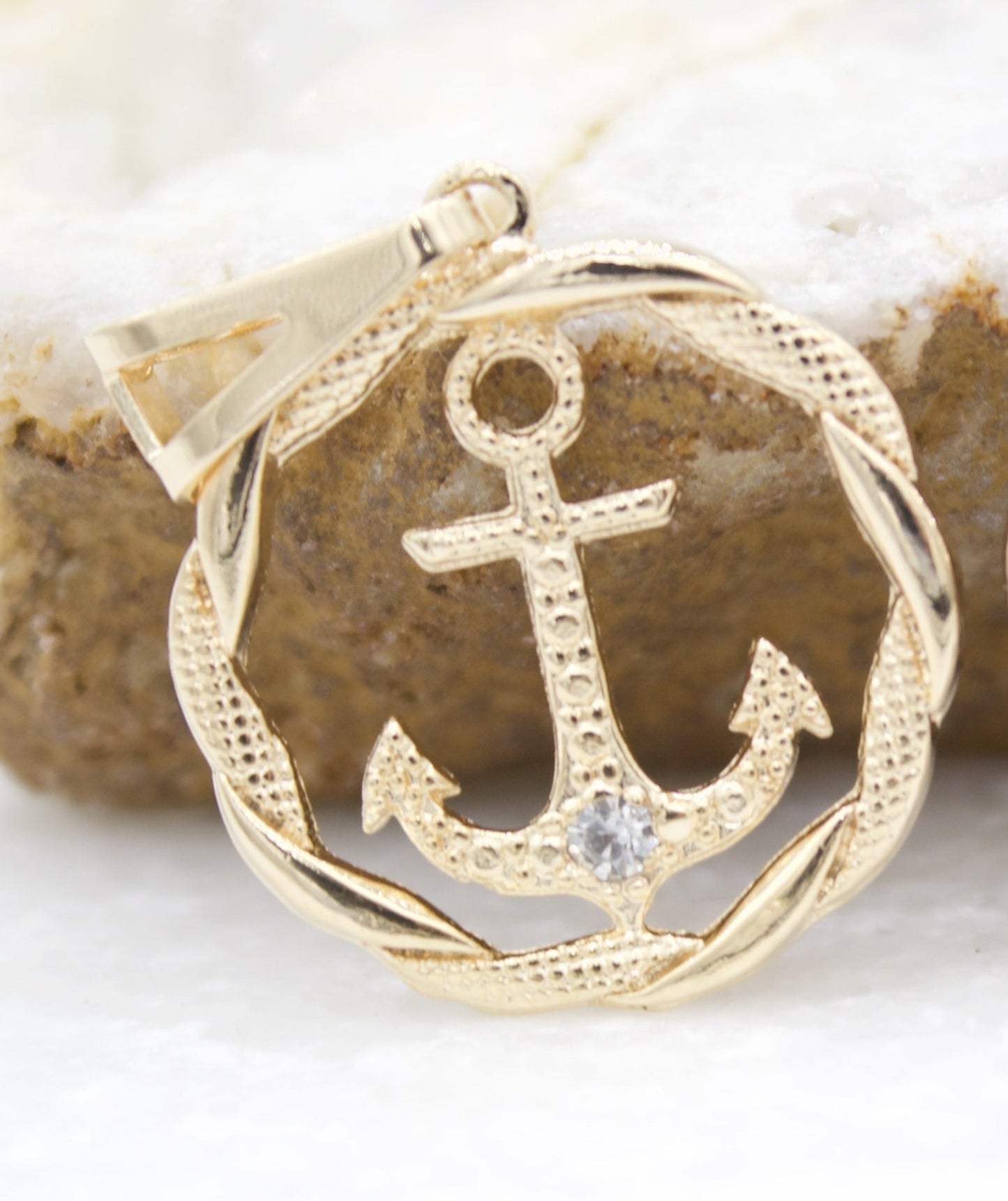 Dainty 18k Gold Filled Anchor Charm Tiny Delicate Pendant