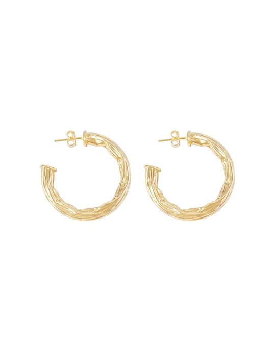 Medium Thick Hammered Hoops, Small, Medium or Large (K10-12)