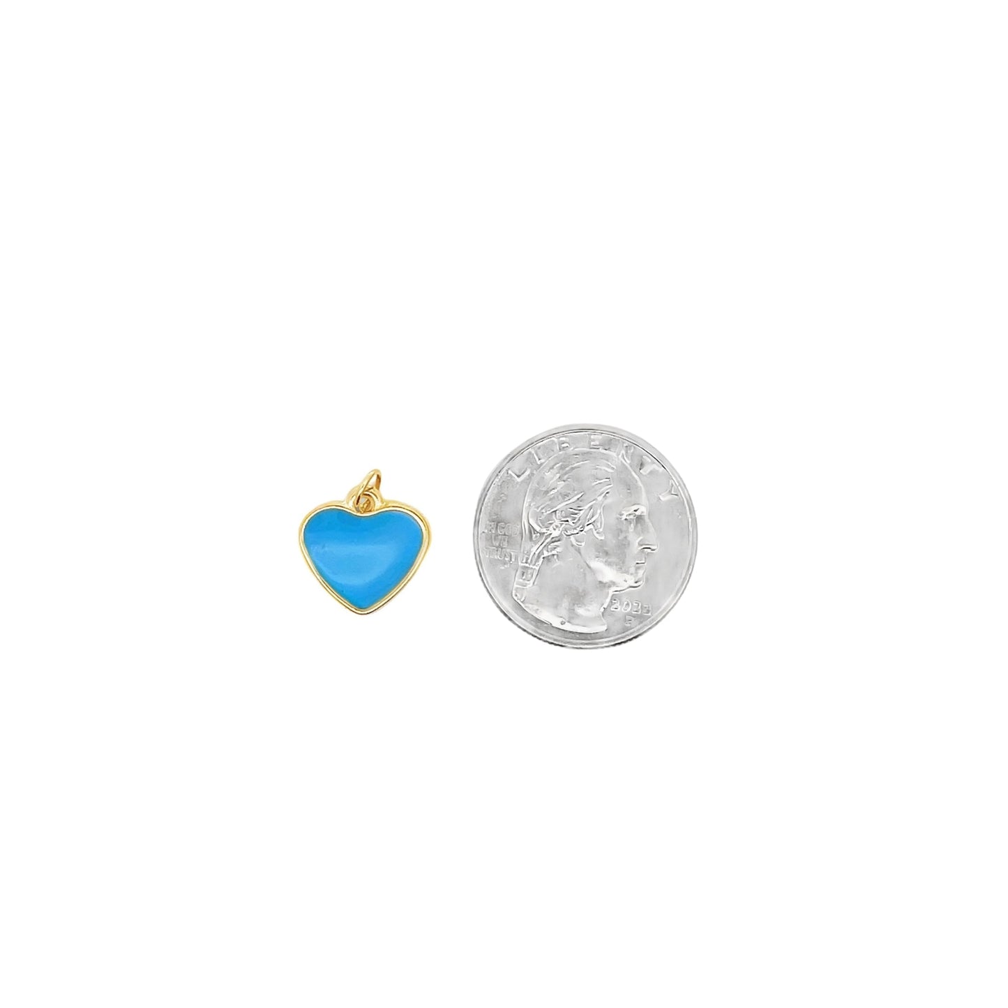 Light Blue Heart Enamel Pendant