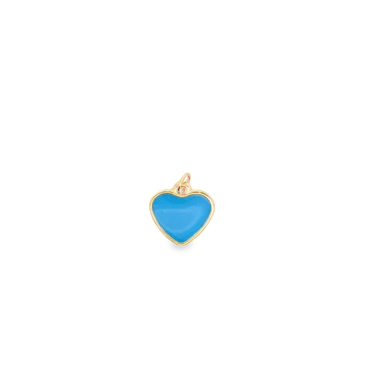 Light Blue Heart Enamel Pendant