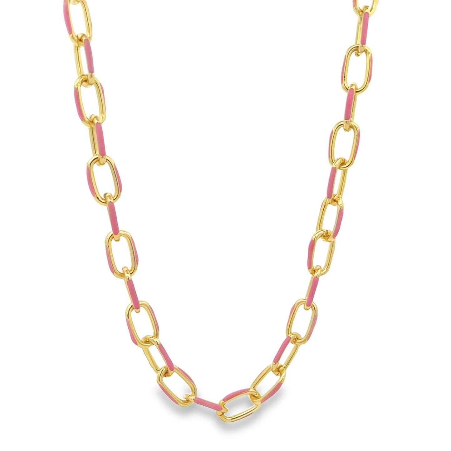 Enamel Paperclip Chain Bracelet (F85/I475)