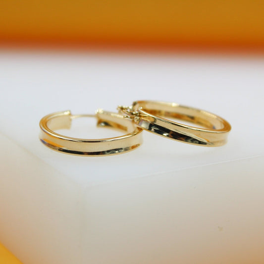 18K Gold Filled Thin Lever Back Hoop Earrings (K115A)
