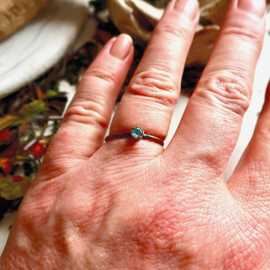 Blue Topaz Ring – Boho Charm | Handmade by Blackbird & Sage